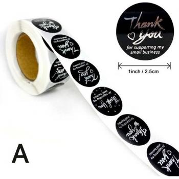 500 Merry Christmas Adhesive Labels with Thank You Card Box