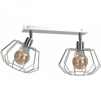 Netlighting Luna Twin Ceiling Spotlight – 50 cm, Two E27 Sockets – Silver