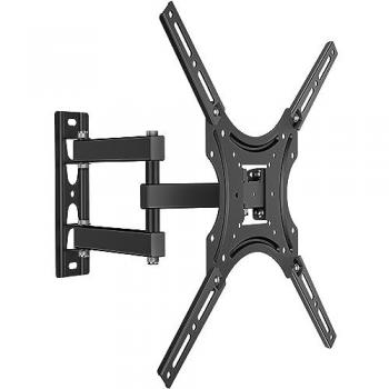 Support Murale TV 26–55 Noir – Pivot & Inclinaison – Bras Articulé – 40 kg – VESA 75×75 mm à 400×400 mm – STE344‑B