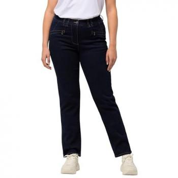 Ulla Popken Jeans Mony, Damen, blau, Größe 54, Baumwolle/Viskose/Polyester