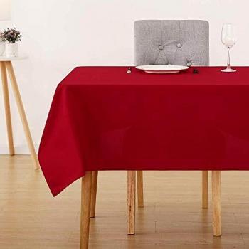 Deconovo Nappe Décorative Douce Imperméable de Table 130x160 cm Rouge
