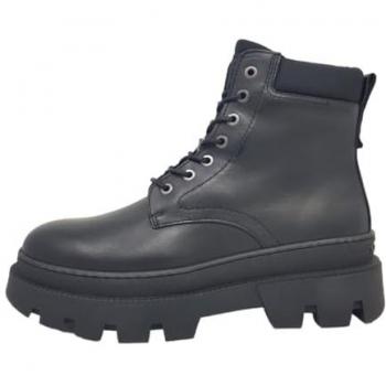 Marc O’Polo Bottines Noir en Cuir avec Lacets, Taille M
