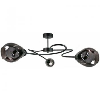 Zahra Multi‑Arm 3‑Spot Ceiling Lamp – 67 cm, E27, Black