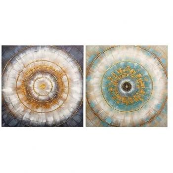 Set de Lienzos Abstrac. 40% Pintado Mano 60x3x60 cm