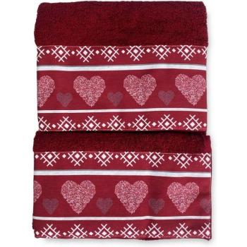 Trousseau de serviettes bord tyrolien Cuore Rosso – Coton italien
