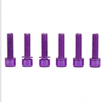 6pcs M5*18mm Black Purple Stainless Steel Screws Bolts with Washers for Bike