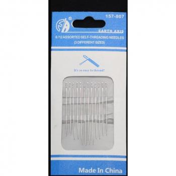 12/6Pc Easy Threading Gold Tail Blind Needles for DIY Sewing