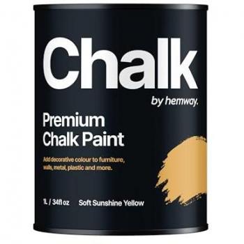 Hemway Smooth Chalky Finish Flat Matt Chalk Paint (1L) – Soft Sunshine Yellow