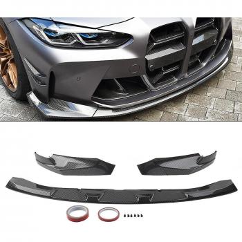 Trio Bolongking Voiture Avant Pare-chocs Lèvres Aileron Corps Kit BMW G80 G82 G83 M4 Noir Brillant