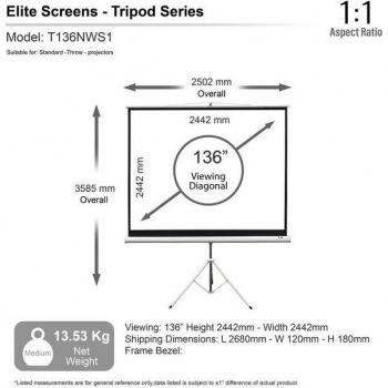 Elite Screens Tripod Leinwand 136 Zoll