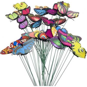 Accesorios de jardín: estacas mariposa, 50 ud., 7 cm