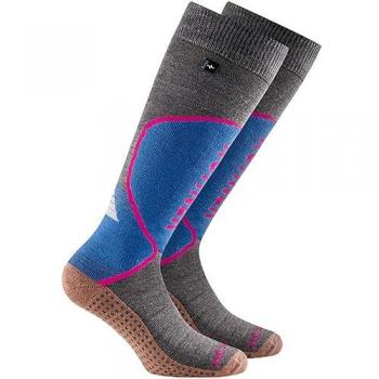 Rohner Warme Cupron® Damen Skisocken Cooper Jet grau/blau EU 36-38