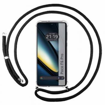 Funda Colgante para Xiaomi Poco F6 Pro 5G con Cordón Negro