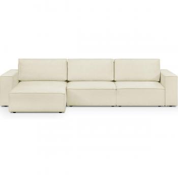 Canapé modulable 5 places beige bouclé