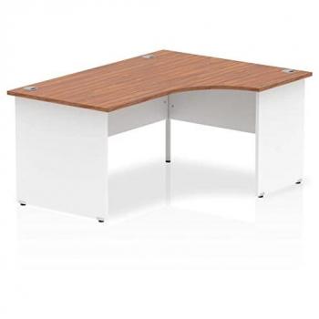 Impulse Panel End 1600 Right Hand Crescent Desk Walnut Top