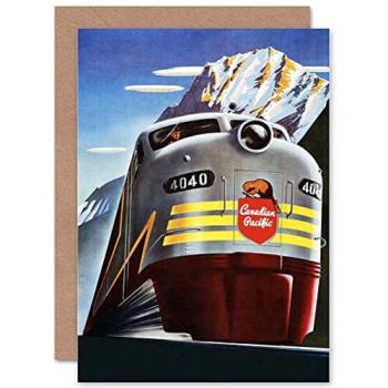 Canadian Pacific Mountain Train Greeting Card + Free Envelope Set