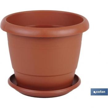 Macetas Cofan Redondas + Platos 24 cm (Paquete de 12) – Modelo Gardenia