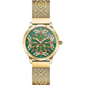 Thomas Sabo Damenuhr Kaleidoskop Libelle goldfarben/grün WA0369-264-211-33