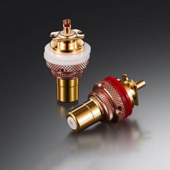 EIZZ Female RCA Connector Tellurium Copper Gold Plated Chassis Mount Terminal