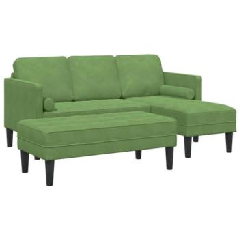 Ensemble de canapés 2 pièces en velours vert clair