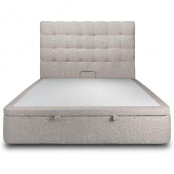 Lit coffre design Bouclette Gris 140x190 cm