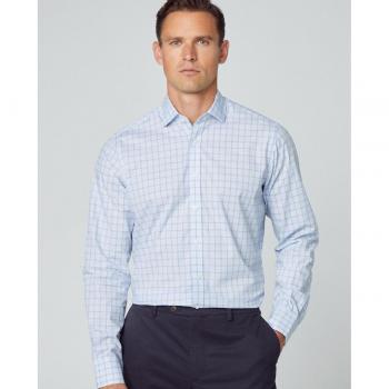 Hackett Blue Slub Checkered Shirt for Men