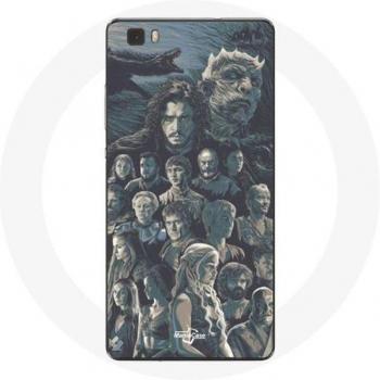 Huawei P8 Case featuring Game of Thrones Season 8 Poster Characters on Gray Background