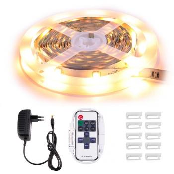 Minger Light 5m Striscia LED 5050 12V 2700K con Telecomando e Alimentatore