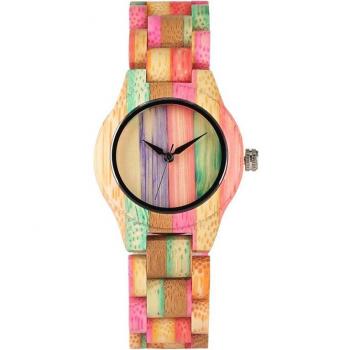 Reloj de cuarzo de madera para mujer