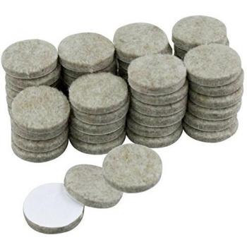 Rolson 48‑Pack 25 mm Felt Pad Kit – Adhesive, Round, 61310