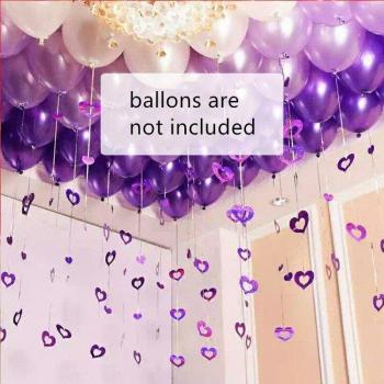 Hollow Sequin Heart Balloons with Thread Streamers – 100 Pack