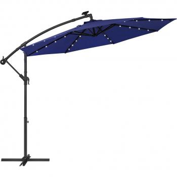 Ombrellone Decentrato con 32 Luci LED, Protezione UPF50+, Ø 3 m