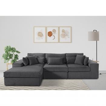 Ecksofa RAUM.ID Florid, modulares Design in schwarz