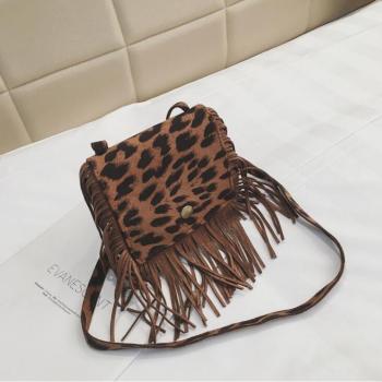 Bandolera leopardo con borla para niños y niñas