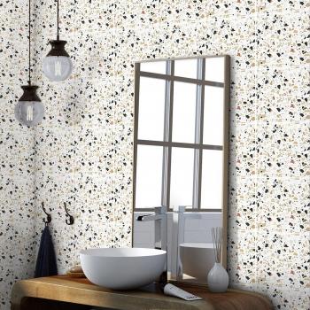 Sticker carrelage mural 60 pièces 10×10 cm Terrazzo Fiona