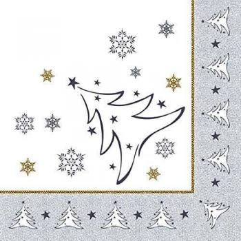 PAPSTAR Festliche Weihnachtsservietten 'X-Mas Elegance', silber