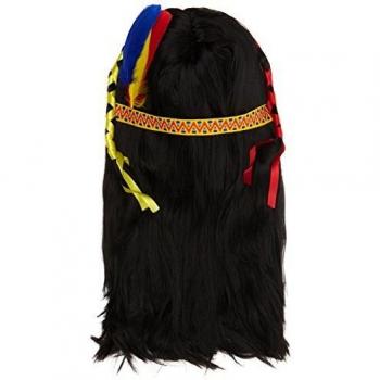 Peluca de PVC con Plumas Indígenas