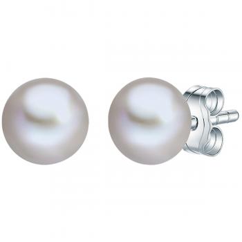 Damen‑Ohrstecker Valero Pearls – 7 mm hellgrauer Zuchtperlenschmuck aus 925‑Sterling‑Silber