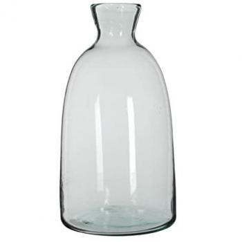 Vase bouteille Mica décoratif – H44 × Ø22 cm, verre recyclé transparent