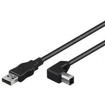 USB 2.0 Type A Male to Type B Male 90° Angled Cable, 1m
