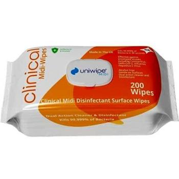 Uniwipe Clinical Midi Wipes (Pack of 200) 1020