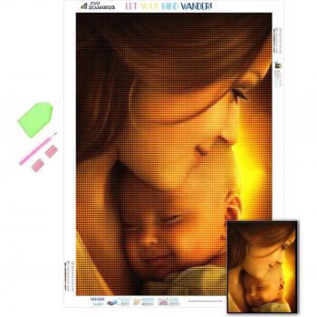 Pittura a diamante fai-da-te 5D madre e bambino