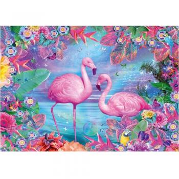Broderie Diamant Flamant Rose 5D Mosaïque Plein Rond 20x30cm
