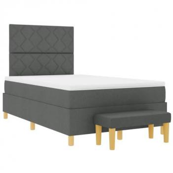 Letto a Box Spring 120x190 cm Tettuccio in Tessuto Grigio Scuro