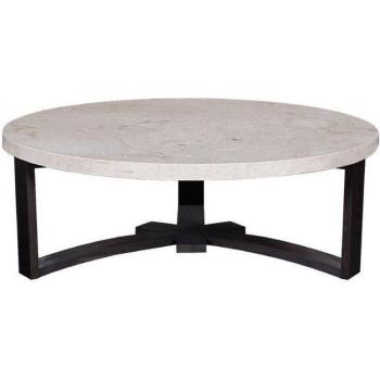 Casa Padrino Designer Couchtisch mit Marmor Ø 130 cm