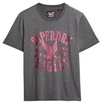T-shirt décontracté Superdry Varsity gris foncé