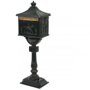VidaXL Vintage Style Aluminium Pedestal Letterbox Green