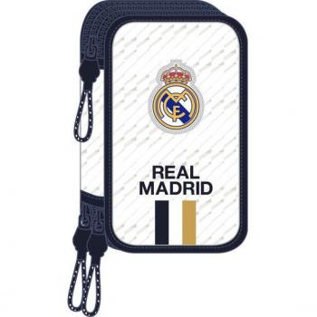 Real Madrid 1st Squad 23/24 Triple Section Pencil Case by Safta, Multicolored