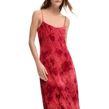 Women's Desigual Madison Dress, Red Flocked Strap, XL