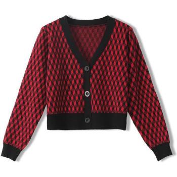 Suéter de cuadros para mujer, estilo primaveral